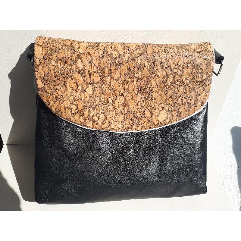 Sac en Cuir Noir et Liège