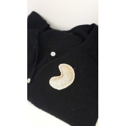 Broche pailletée dorée Lune