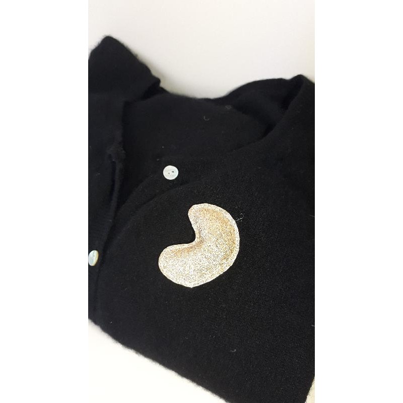 Broche pailletée dorée Lune