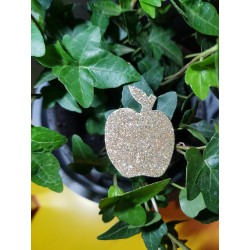 Broche pailletée Pomme dorée