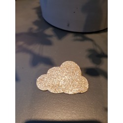 Broche pailletée plate Nuage doré