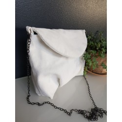 Sac en velours blanc -écru