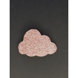 Broche pailletée plate nuage rose